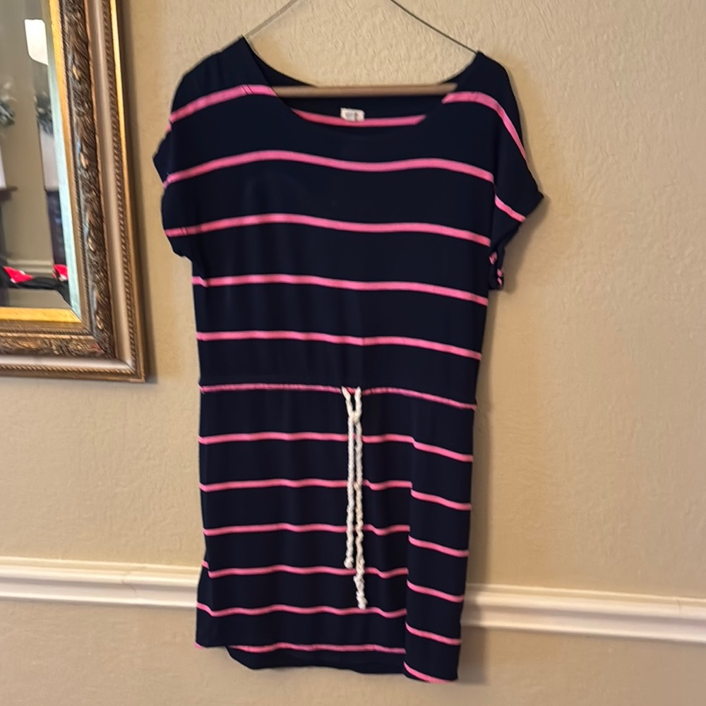 J. Crew Navy and Pink Dress